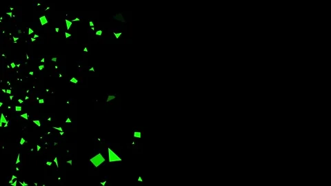 Green geometric confetti explosion on black background Stock Footage 319842452
