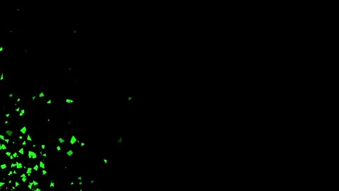 Green geometric confetti explosion on black background Stock Footage 319999242