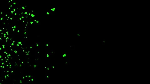 Green geometric confetti explosion on black background Stock Footage 320000886