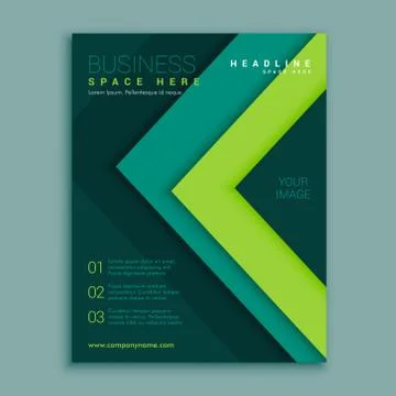 Green geometric flyer poster design template Stock Illustration