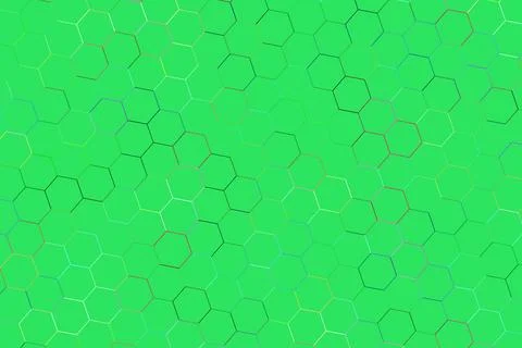 Green geometric hexagon pattern with lines on a vibrant background 库存插图