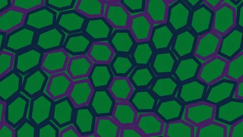 Green geometric honeycomb pattern on a dark purple background イラスト素材