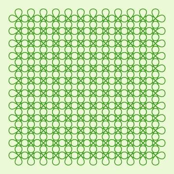 Green geometric interlocking circle pattern background. Stock Illustration