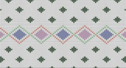 Green geometric knitted pattern, Festive Sweater Design. Seamless Knitted P.. Stock Illustration