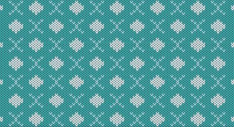 Green geometric knitted pattern, Festive Sweater Design. Seamless Knitted P.. Illustrazione stock