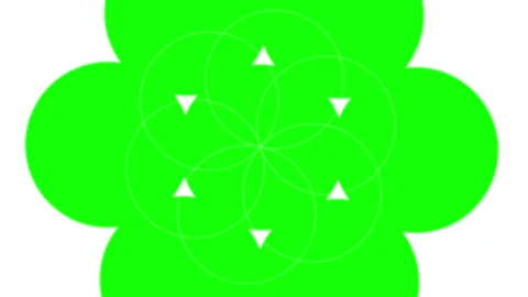 Green geometric pattern animation with white shapes Stock Footage 338175713