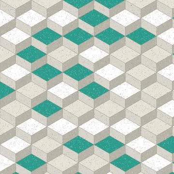 Green geometric pattern with diamond shapes on grid background illustration イラスト素材