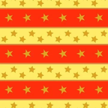 Green geometric pattern with ribbons, yellow stars Stock Illustration