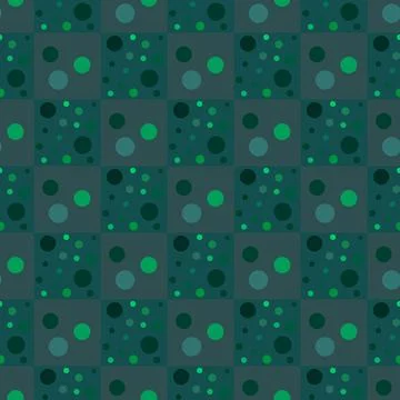 Green geometric pattern of small, large circles. Stock Illustration