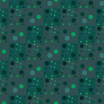 Green geometric pattern of small, large circles. Stock Illustration