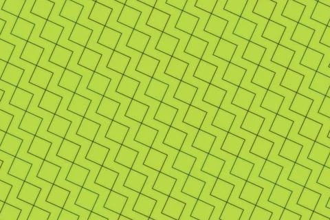 Green geometric pattern with squares and lines on fabric Stock Illustration