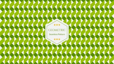 Green geometric seamless patterns, Abstract background, Simple vector graphic Stock Illustration