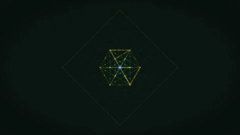 Green geometric shapes on dark background create effect Stock Footage 337073364