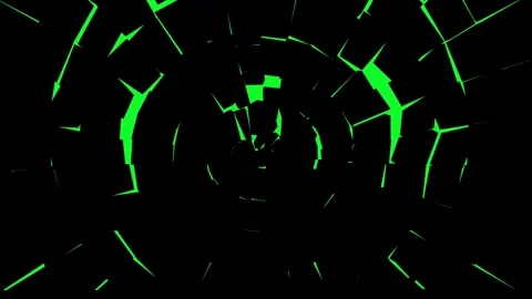 Green geometric shards explode over black background transition effect Vídeos de archivo 331767919