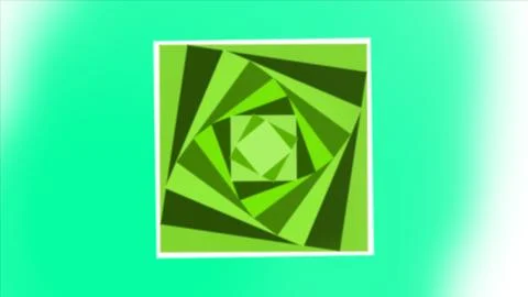Green Geometric Spiral Pattern Background with Abstract Polygon Shapes Stock Illustration