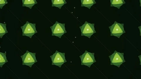 Green Geometric Stars Pattern Animation - Abstract Background Stock Footage 346661149