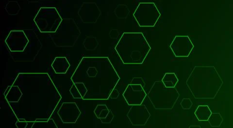 Green geometric structure background. Hexagons texture Stock Illustration