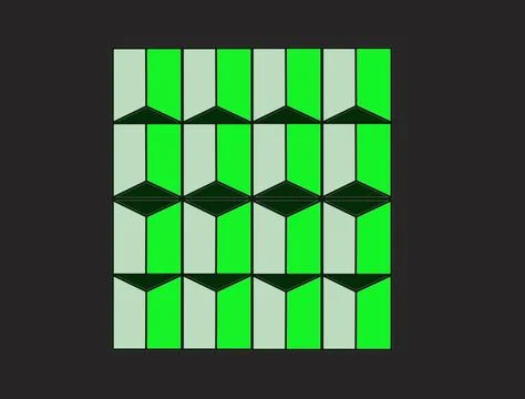 Green geometric tile pattern on dark background    JPG Stockillustratie