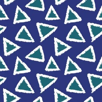 Green Geometric Triangles Seamless Pattern Design イラスト素材