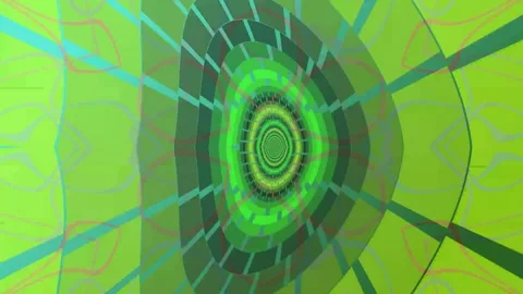 Green geometric tunnel effect with concentric circles and lines a video presents Stock-Footage 334656397