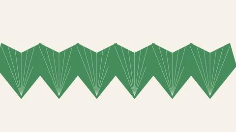 Green geometric zigzag pattern isolated on transparent background illustratio Stock Illustration