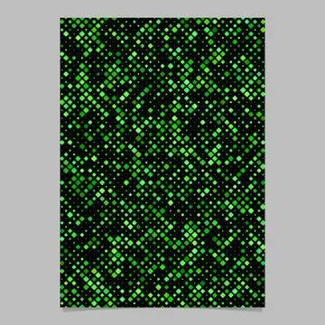 Green geometrical diagonal rounded square mosaic pattern brochure background Ilustração Stock