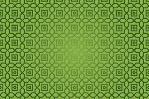 Green geometry islamic mosaic pattern background.Vector illustration. Stock Illustration