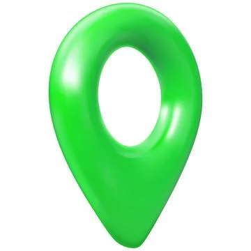 Green geotag 3d vector icon, realistic map pin, travel app navigation symbol Stock Illustration