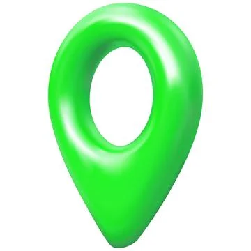 Green geotag 3d vector icon, realistic map pin, travel app navigation symbol Stock Illustration