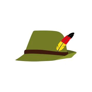 Green german traditional hat vector illustration isolated on white background Stock Illustration