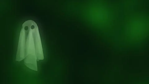 Green ghost floating in space green fog mist Stock Illustration