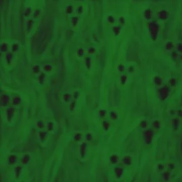 Green Ghostly Soul Faces in Haunted Underworld 스톡 일러스트