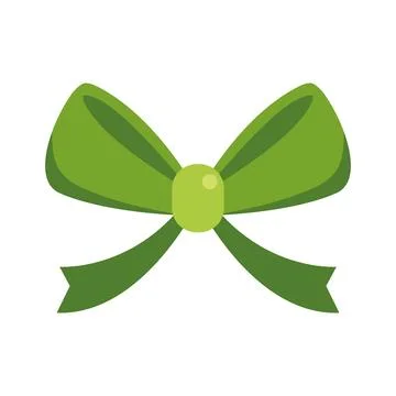 Green gift bow present wrapping decoration element Ilustración de archivo