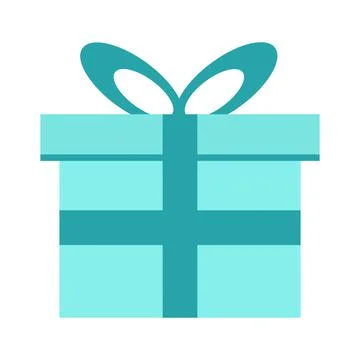 Green gift with bow on white background Stock Illustration