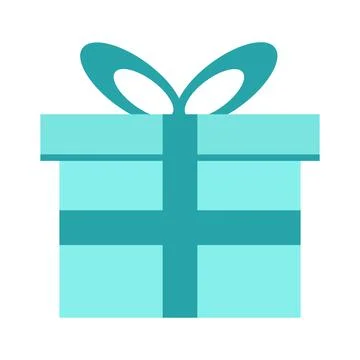 Green gift with bow on white background Stock Illustration