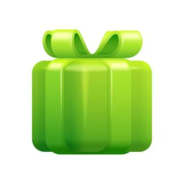 Green Gift Box 3d Vector Icon Stock Illustration