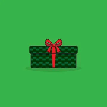 A green gift box with boxes, Minimalistic flat design on light green backgr.. Stockillustratie
