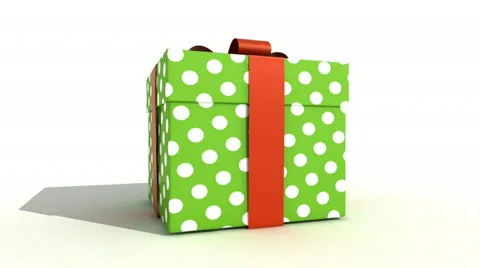 Green Gift Box Stock Footage 801498
