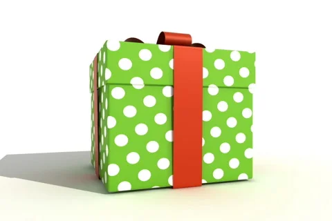 Green Gift Box Stock Footage 801515