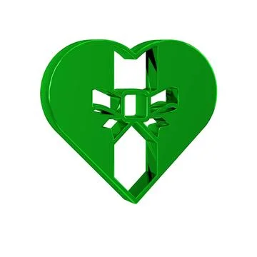 Green Gift box icon isolated on transparent background. Merry Christmas and.. Ilustração Stock