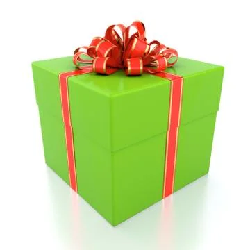 Green gift box Stock Illustration