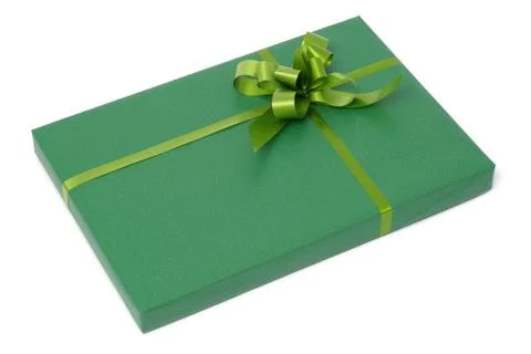 Green gift box Stock-Fotos