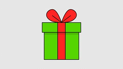 Green gift box with a red ribbon Vídeo Stock 335484517