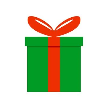 Green Gift Box Vector Illustration Stock Illustration