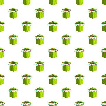 Green gift boxes with confetti pattern illustrating celebration Stock Illustration