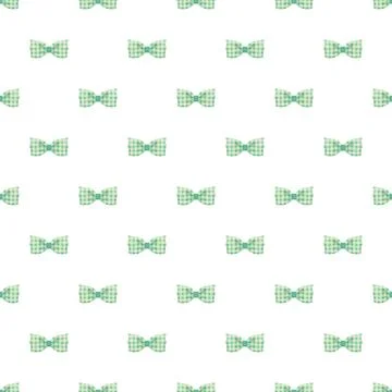 Green gingham bow tie seamless pattern background 스톡 일러스트