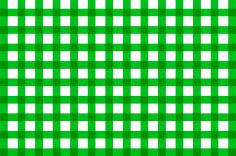 Green Gingham Check Pattern Seamless Background for Tablecloths, Picnic and.. Illustrazione stock