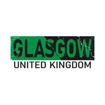 Green glasgow, text design. Typography poster. Usable as background. Stock Illustration