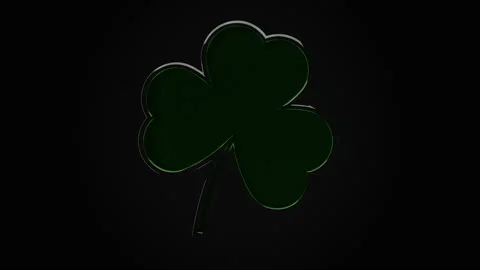 Green Glass Clover Rotating Stock Footage 255283142