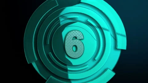 Green glass countdown animation in 3d Stock Footage 235686319